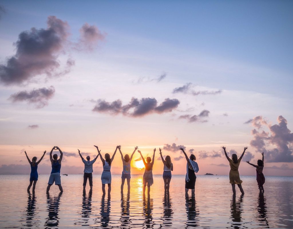 Sunset beach shot of our guests