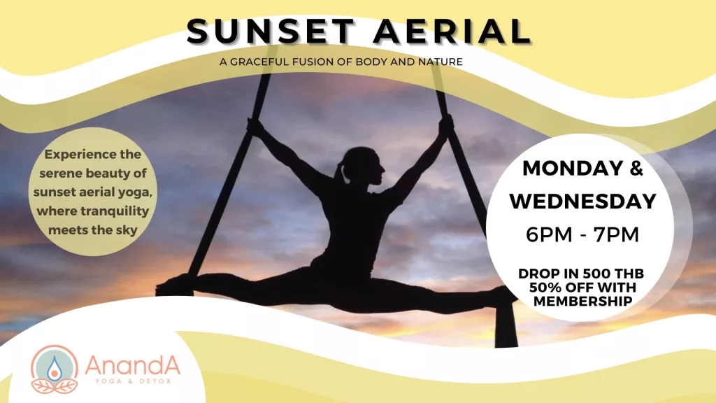 Sunset aerial yoga